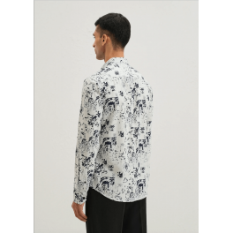 Pearl White Abstract Printed Shirt