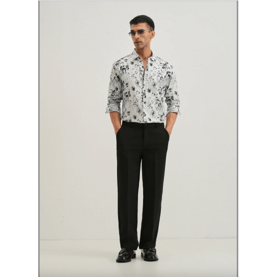 Pearl White Abstract Printed Shirt Pearl White Abstract Printed Shirt