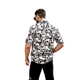 Abstract Geometric Print Short-Sleeve Shirt