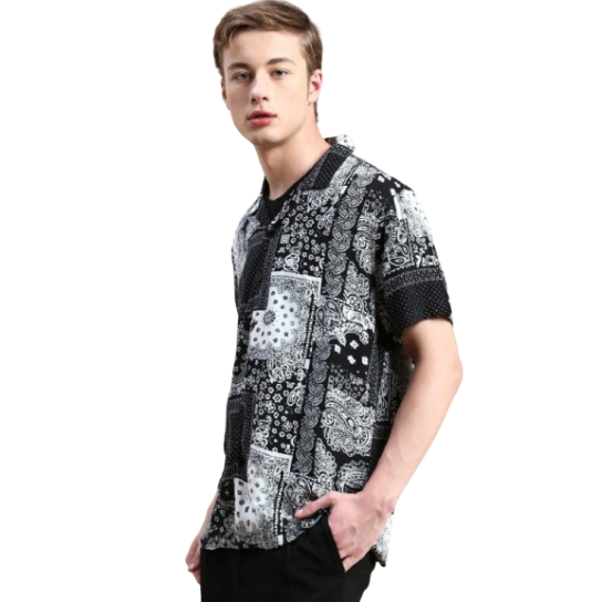 Urban Patchwork Paisley Short-Sleeve Shirt