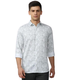 Subtle Speckle Print White Shirt