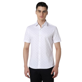 The Minimalist Micro-Dot Print Short-Sleeve Shirt
