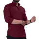 Men’s Maroon Mandarin Collar Casual Shirt