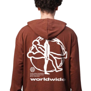 Brown Graphic Print Hoodie