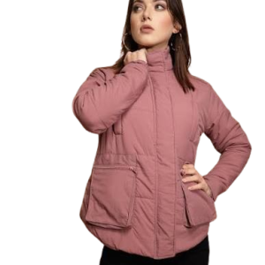 Chic Dusty Rose Quilted Utility Jacket/Parka