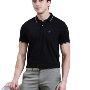 Elegant Contrast Collar Polo T-Shirt