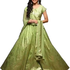Elegant Light Green Silk Lehenga Choli with Dupatta